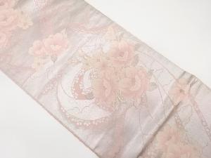 アンティーク　椿に束ね熨斗模様織り出し袋帯（着用可）